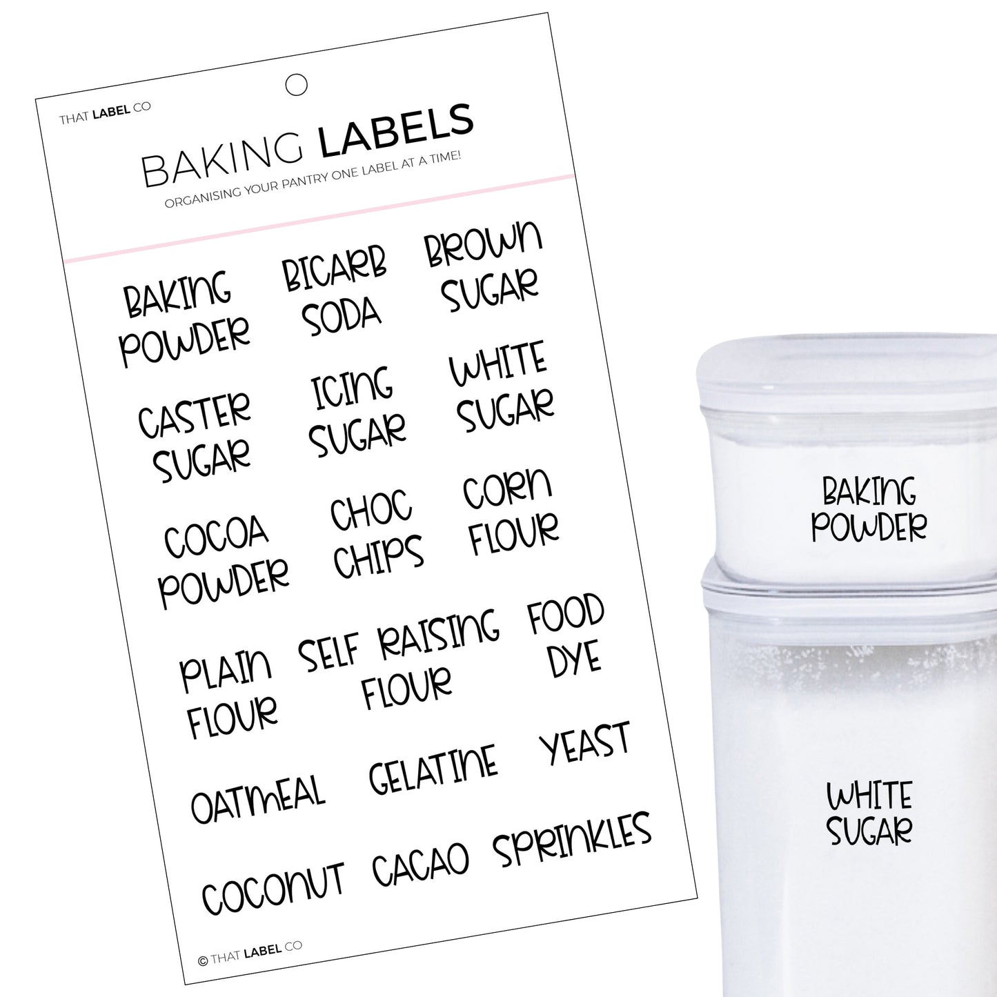 Baking Organisation Label Pack