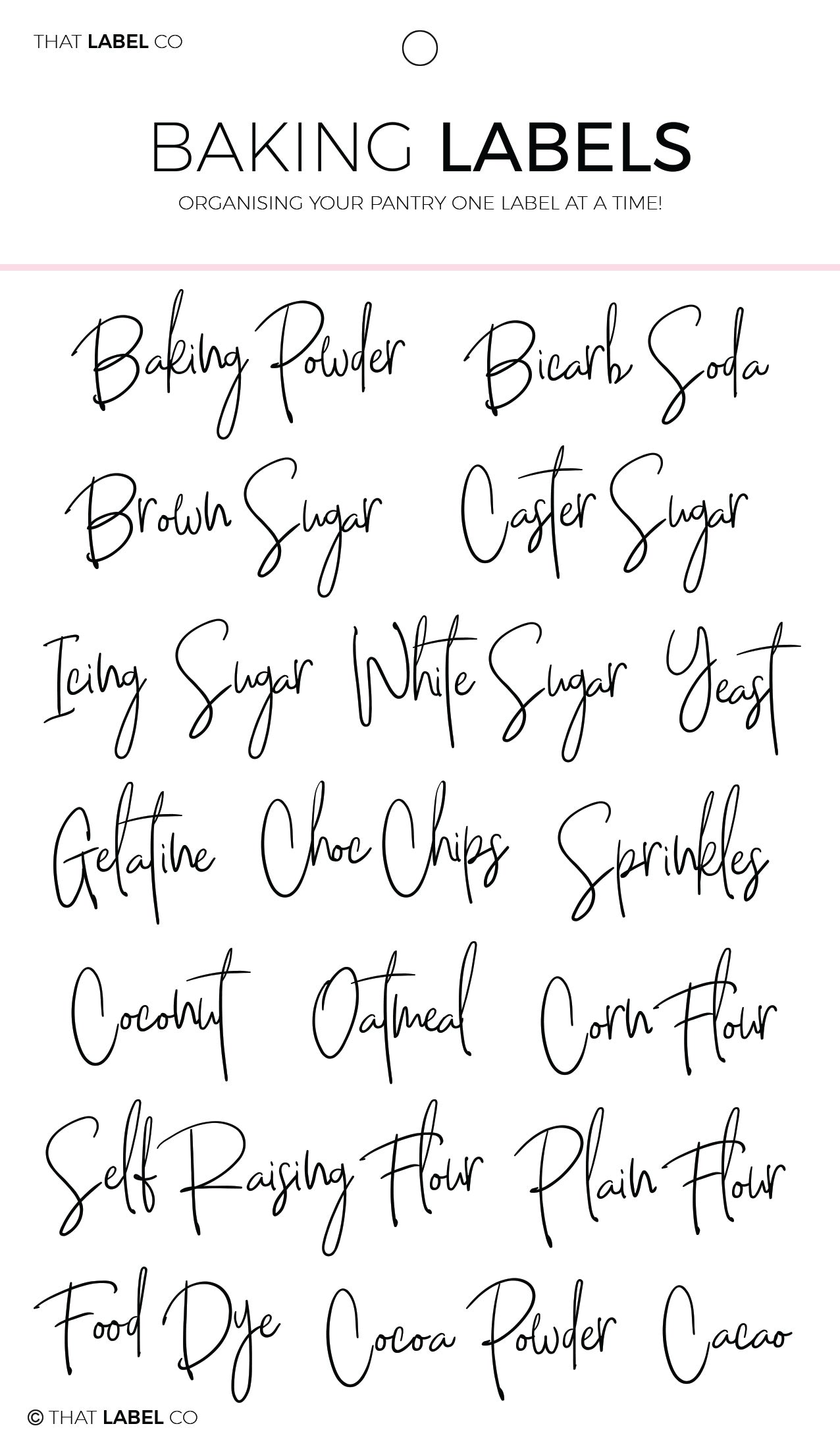 Kitchen Organising Label Pack Bundle - Over 80 Labels - Handwritten Font
