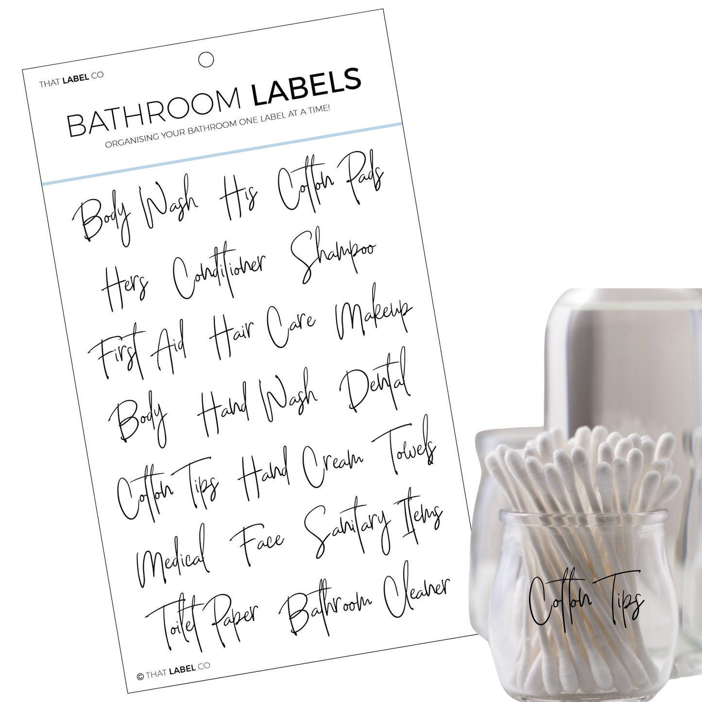 Bathroom Organisation Label Pack