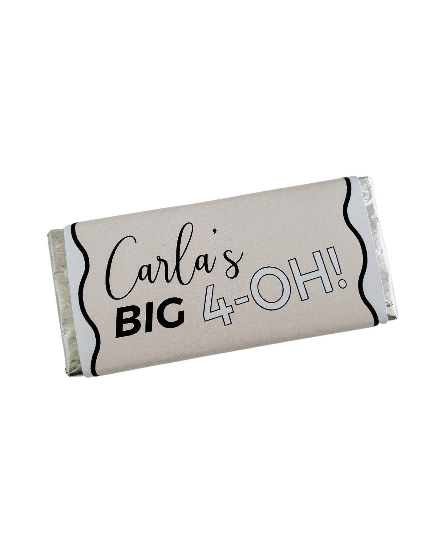 Carla BIG 4-0H! Chocolate Bar Bonbonniere Favour