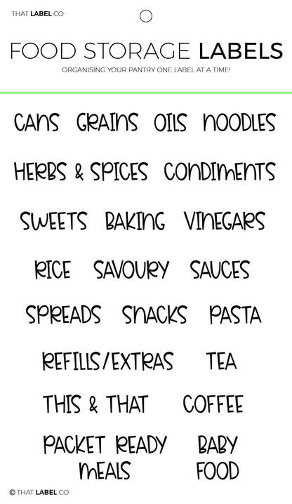 Food Storage Pantry Organisation Labels by That Label Co