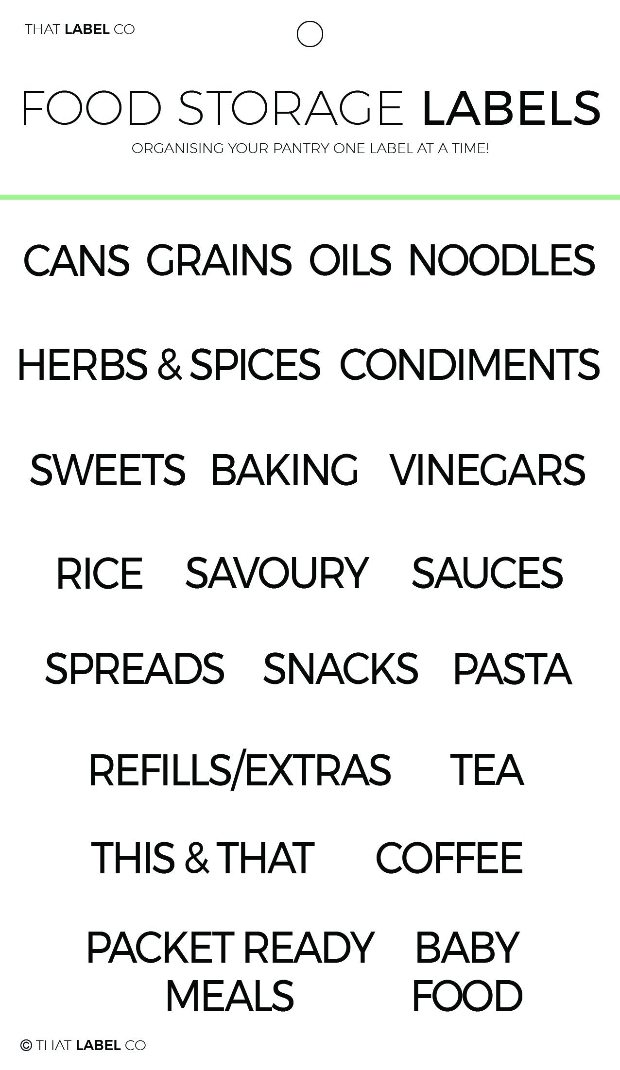 Food Storage Pantry Organisation Labels by That Label Co