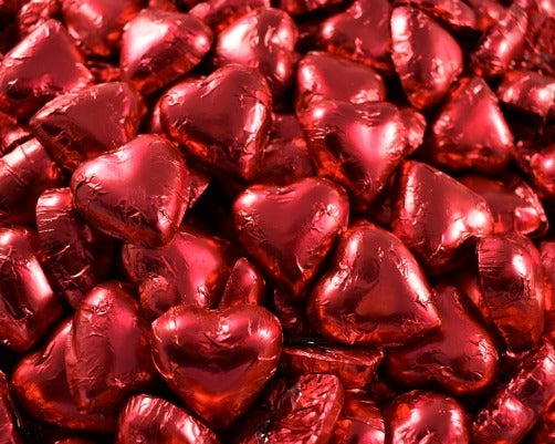 Chocolate Heart & Sugared Almond Bonbonniere Favour in Acrylic Box