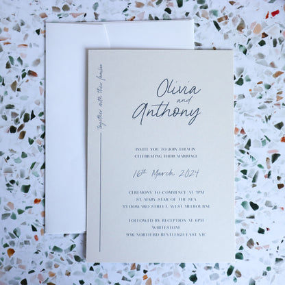 Malibu Five Card Wedding Invitation Suite