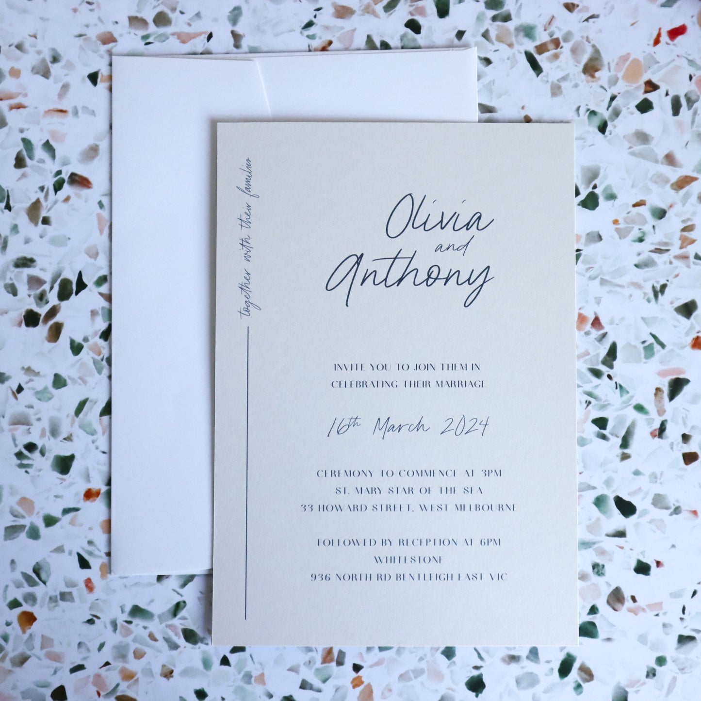 Malibu Three Card Wedding Invitation Suite