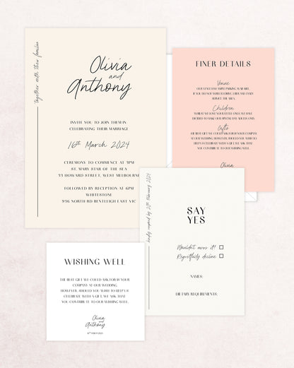 Malibu Four Card Wedding Invitation Suite