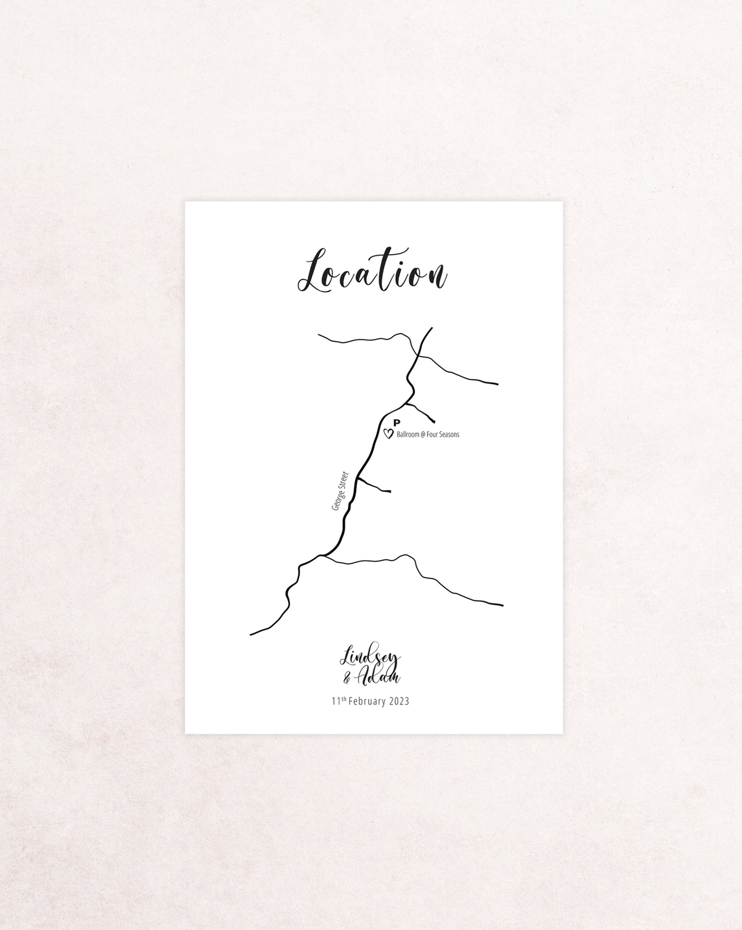 Moonlight Five Card Wedding Invitation Suite