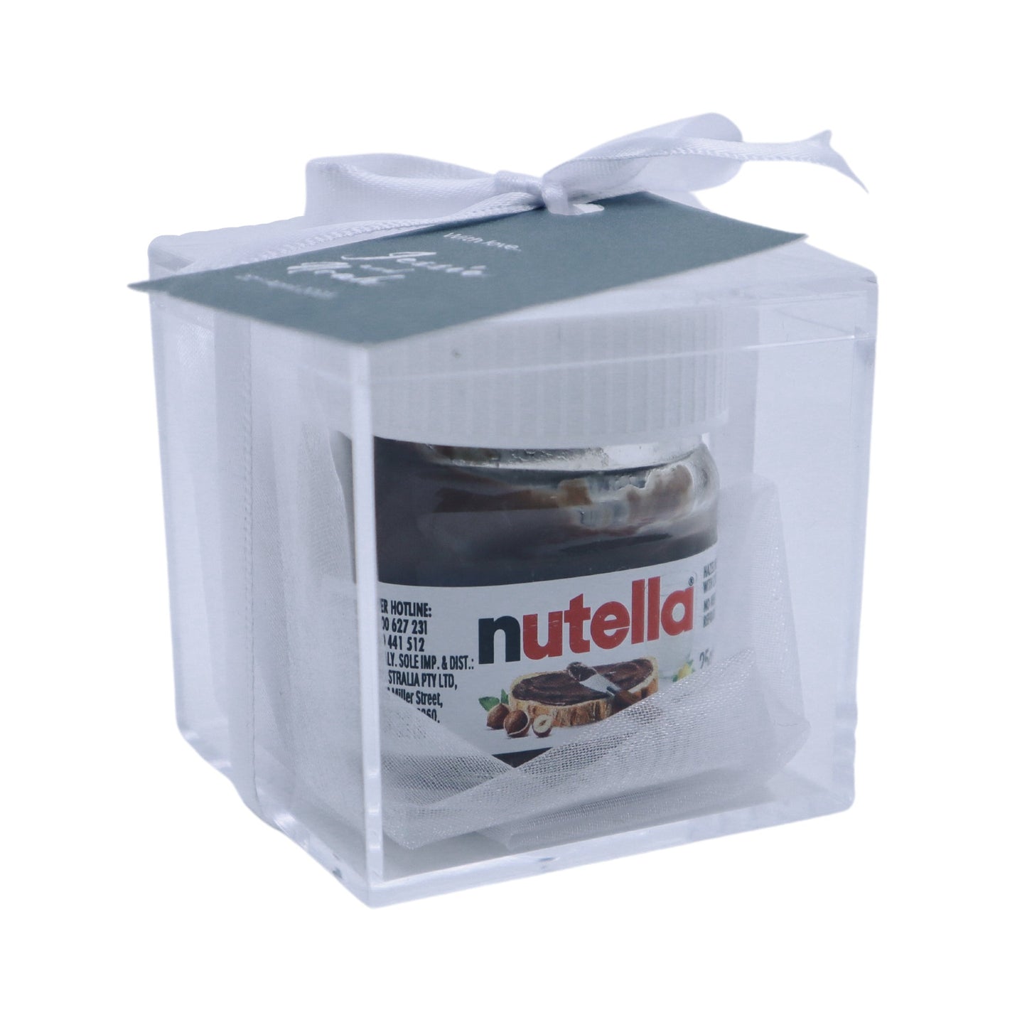 Mini Nutella Bonbonniere Favour in Acrylic Box