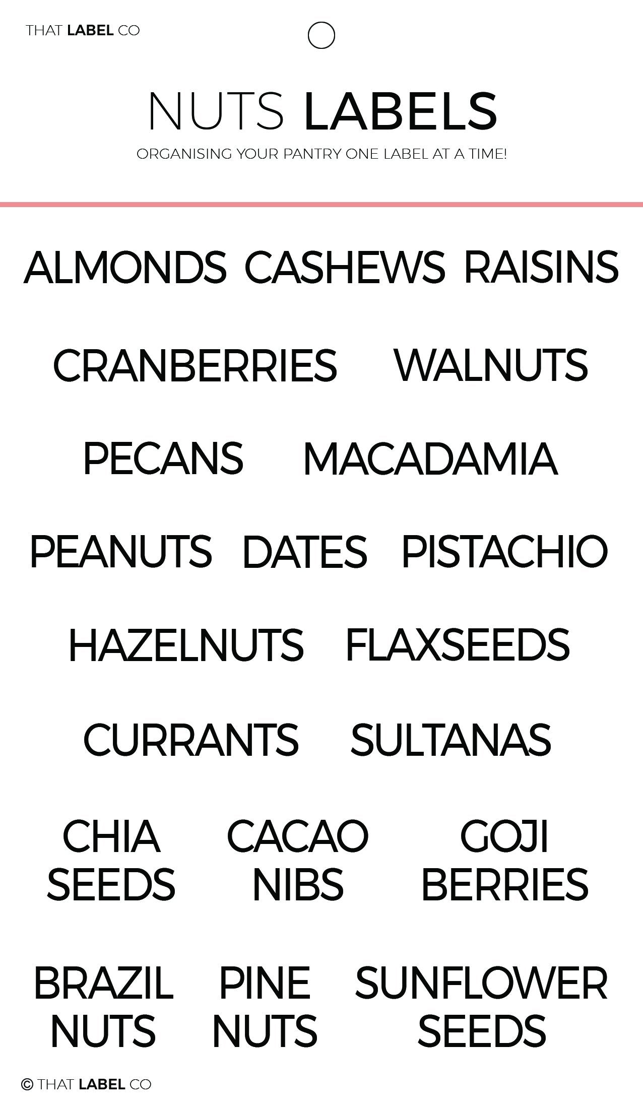 Nuts Organising Label Packs by That Label Co