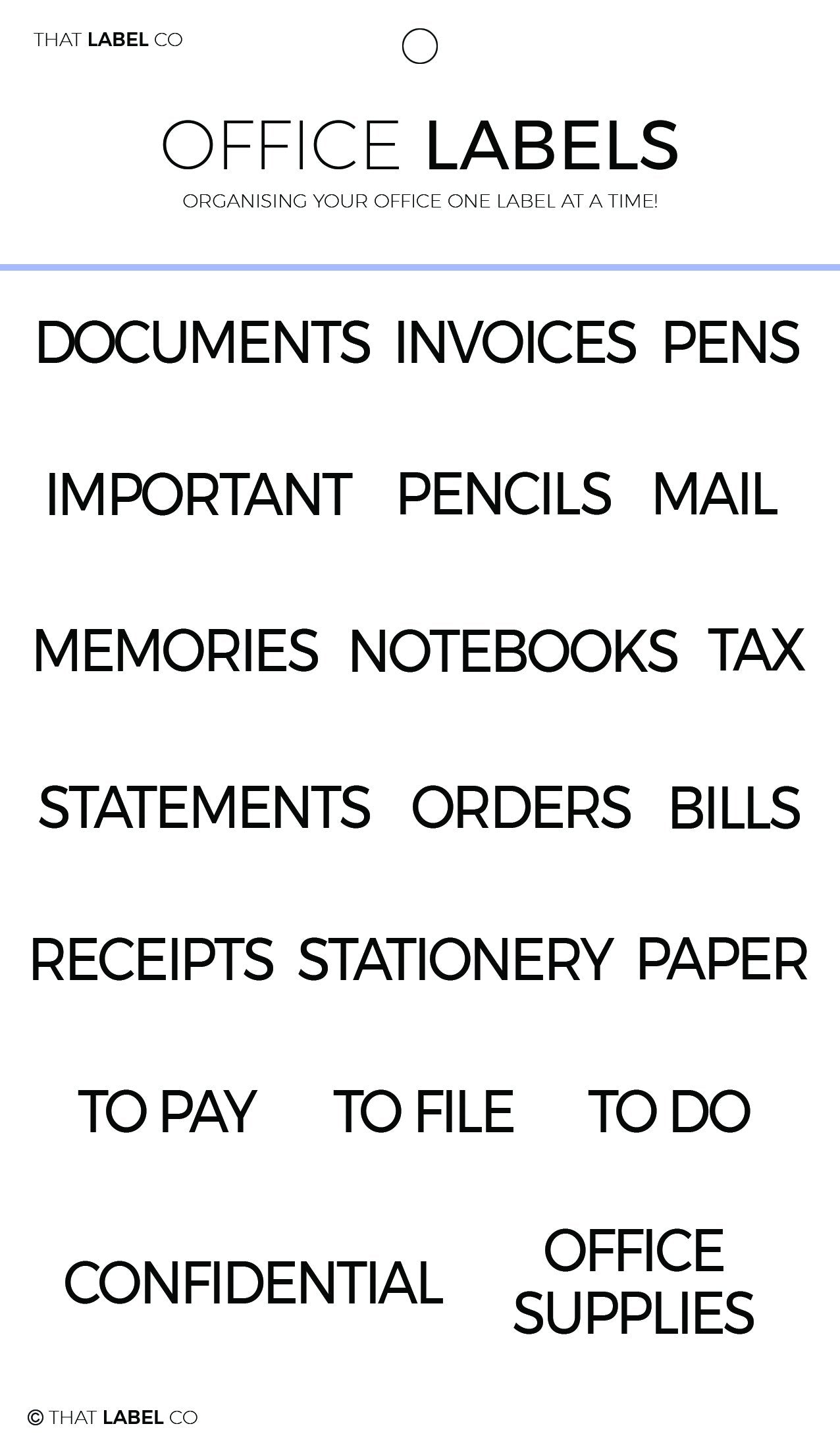 Office Organising Label Packs by That Label Co