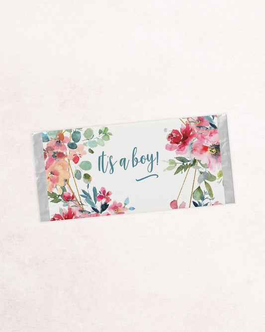Paige Baby Shower Chocolate Bar Bonbonniere Favour - It's a boy!