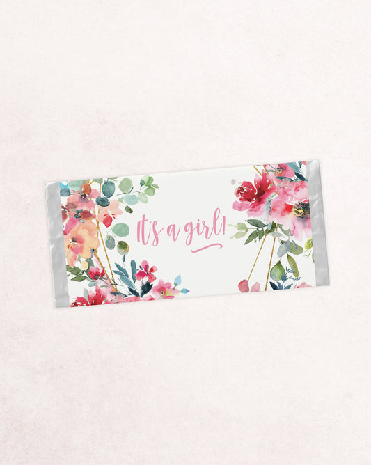 Paige Baby Shower Chocolate Bar Bonbonniere Favour - It's a girl!