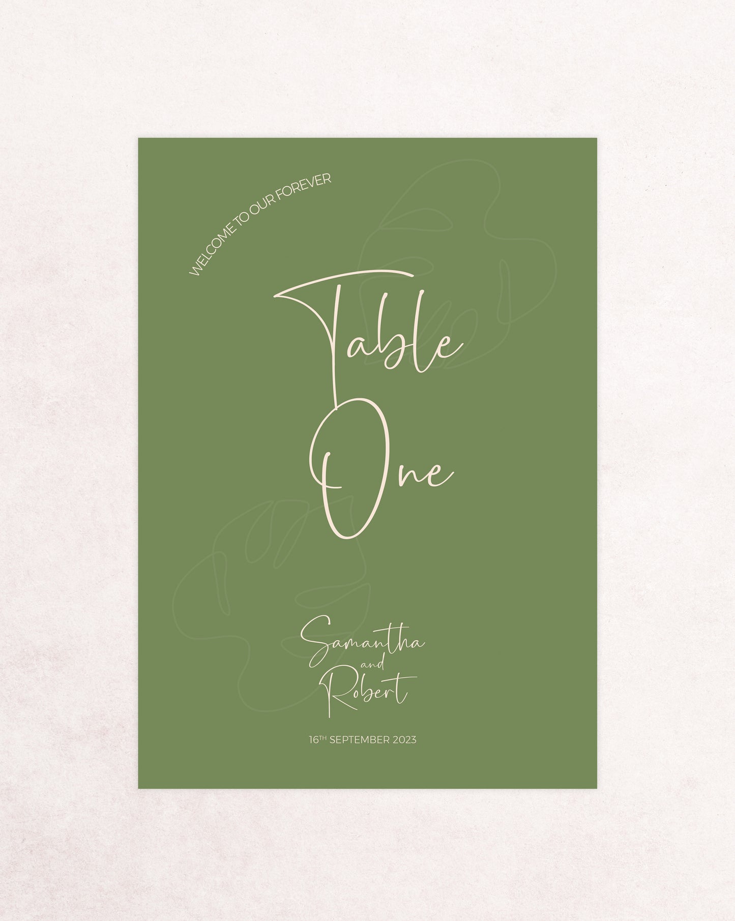 Palm Springs Table Number Sign