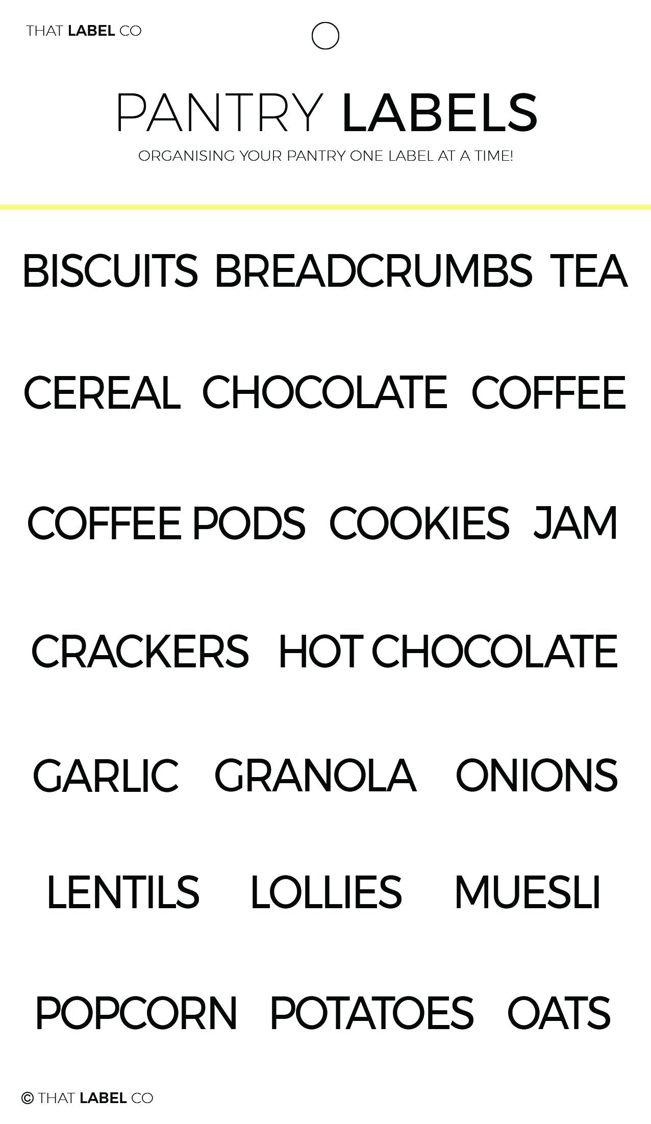 Pantry Organising Label Packs by That Label Co