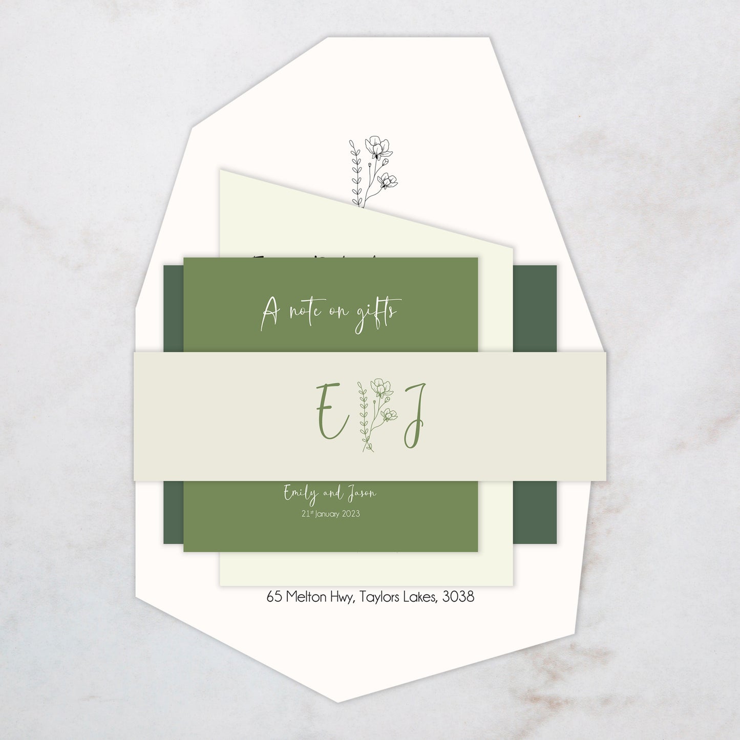 Paris Wedding Invitation Band