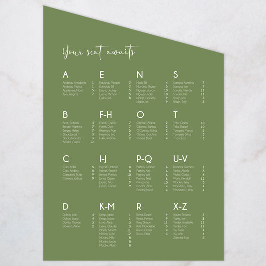 Paris Seating Chart Sign