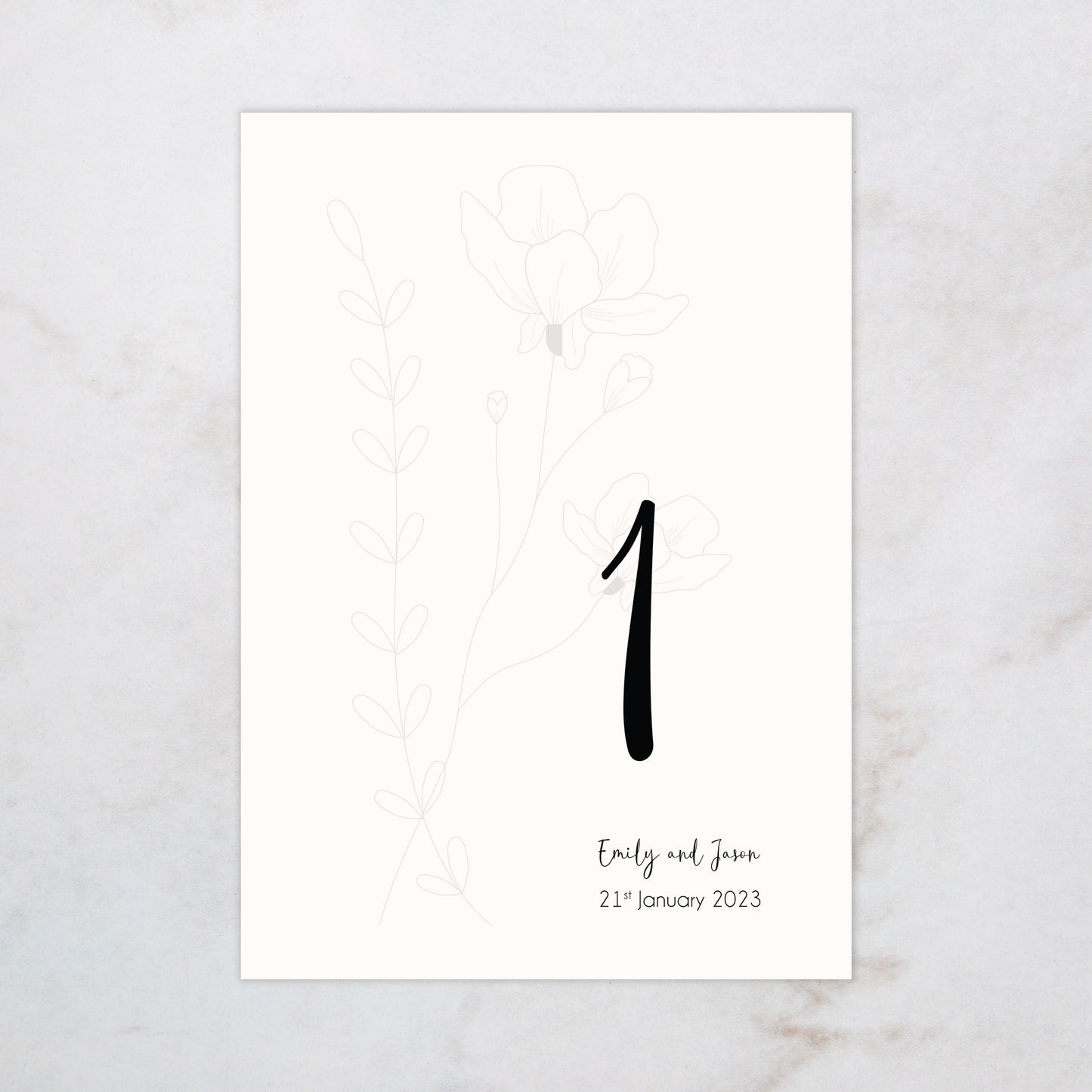 Paris Table Number Sign