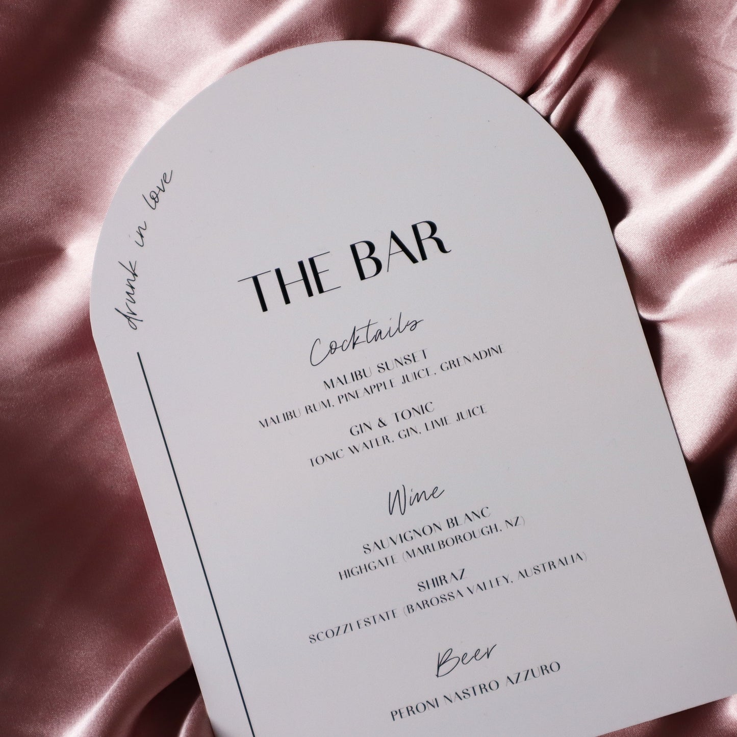 Malibu Drinks Menu - Medium