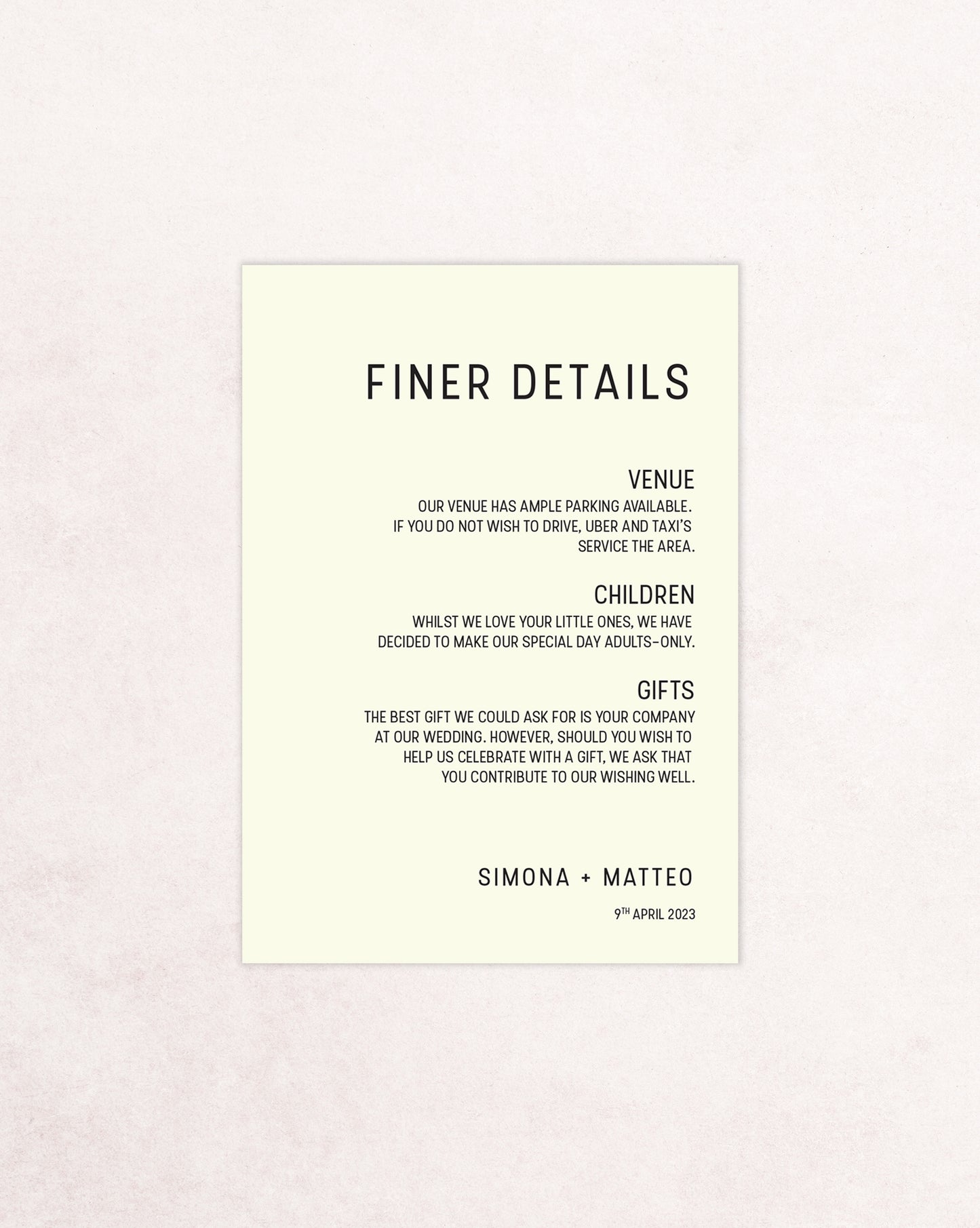 Tuscany Three Card Wedding Invitation Suite