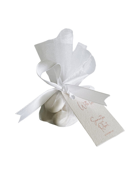 Elegant Tulle Pouch Bonbonniere with Sugared Almonds