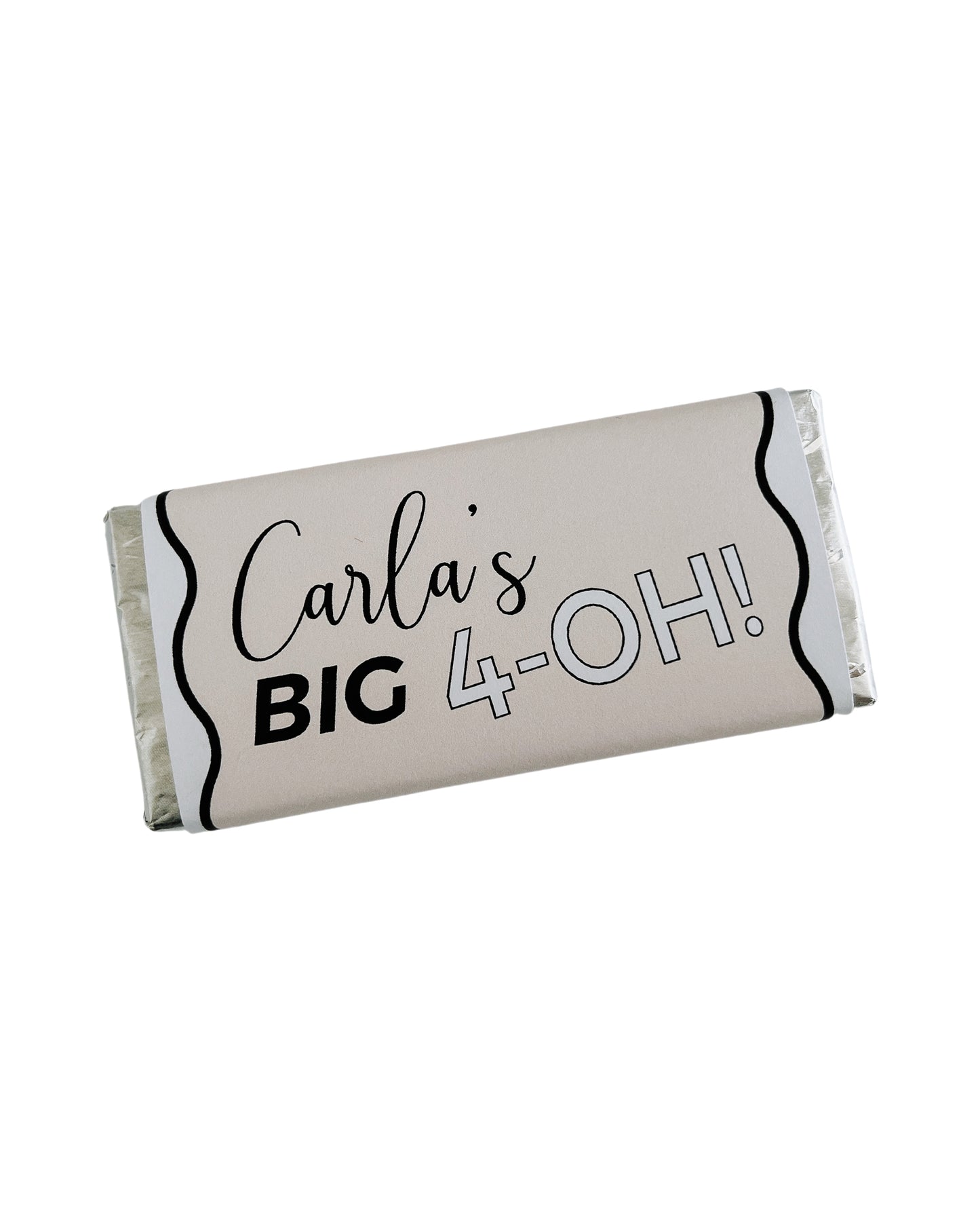 Carla BIG 4-0H! Chocolate Bar Bonbonniere Favour