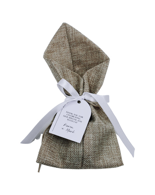 Chocolate Filled Natural Hessian Bag Bonbonniere Favour