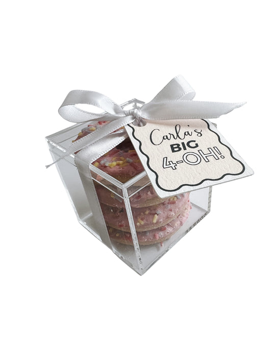 Mini Strawberry Donut Cookie Bonbonniere Favour in Acrylic Box