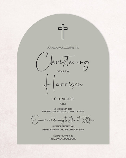 Harrison Christening Baptism Invitation