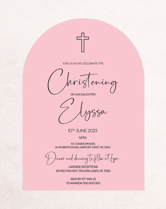 Elyssa Christening Baptism Invitation