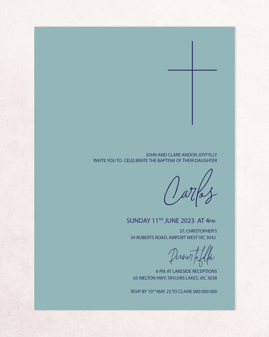Carlos Christening Baptism Invitation