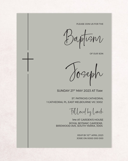 Joseph Christening Baptism Invitation