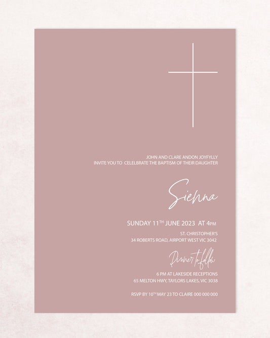 Sienna Christening Baptism Invitation