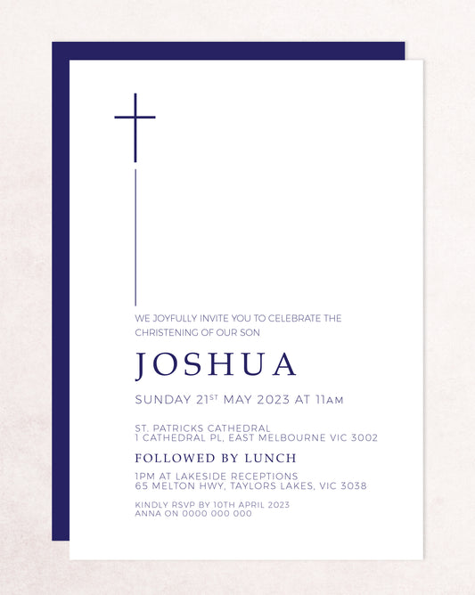 Joshua Christening Baptism Invitation
