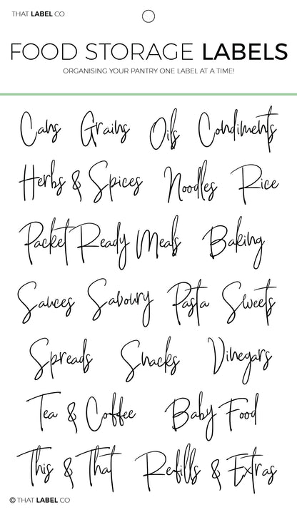 Kitchen Organising Label Pack Bundle - Over 80 Labels - Handwritten Font