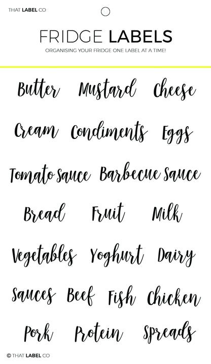 Fridge Organisational Label Packs by That Label Co