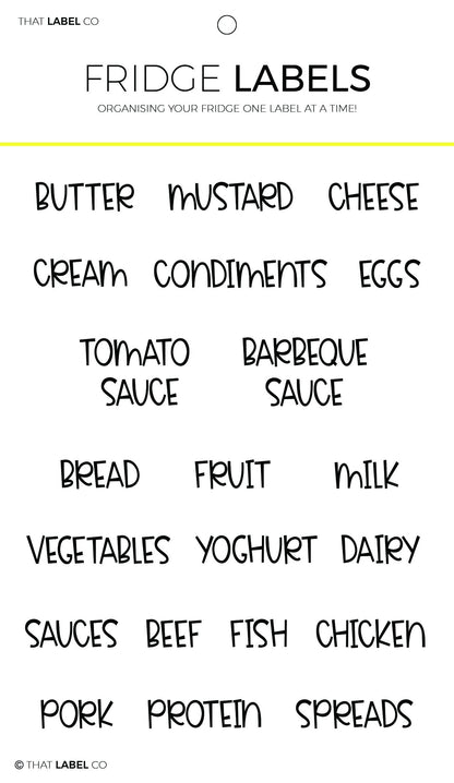 Fridge Organisational Label Packs by That Label Co