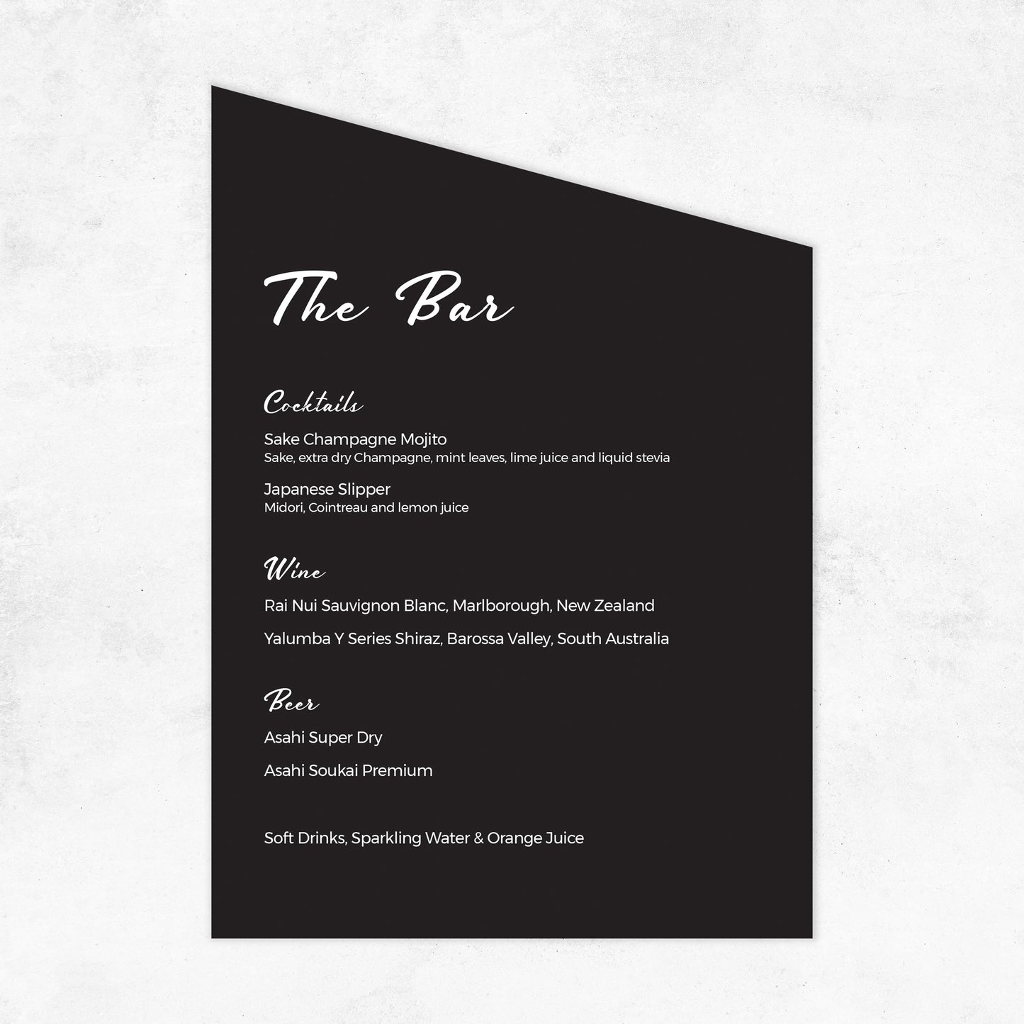 Kyoto Drinks Menu - Medium