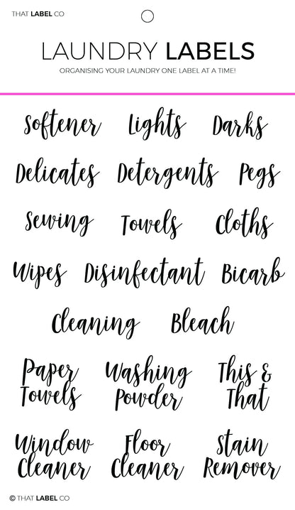 Laundry Organising Label Packs by That Label Co