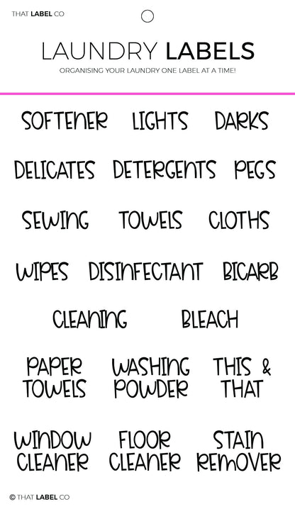 Laundry Organising Label Packs by That Label Co