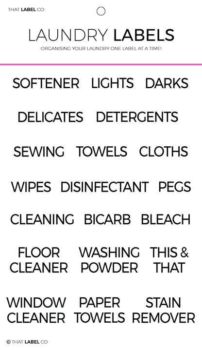 Laundry Organising Label Packs by That Label Co