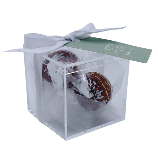 Lindt Chocolate & Sugared Almond Bonbonniere Favour in Acrylic Box