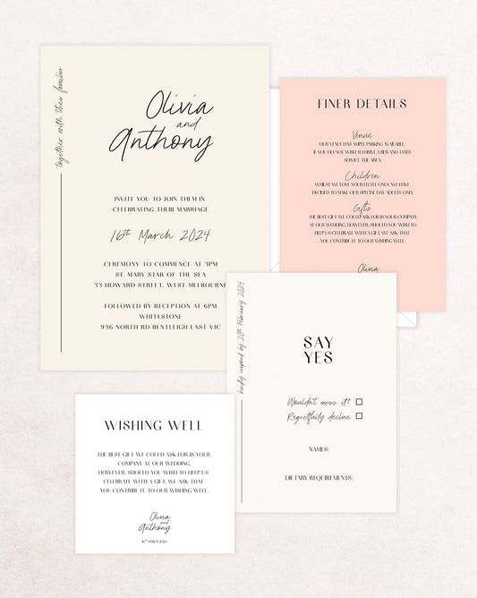 Malibu Four Card Wedding Invitation Suite
