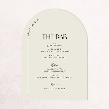 Malibu Drinks Menu - Medium