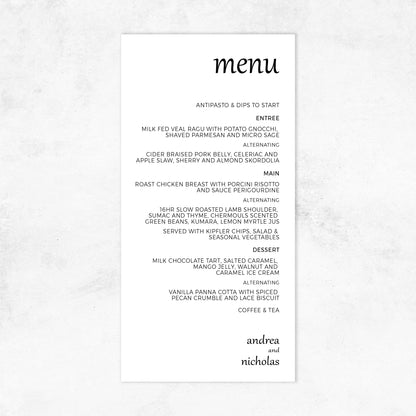 Melbourne Food Menu