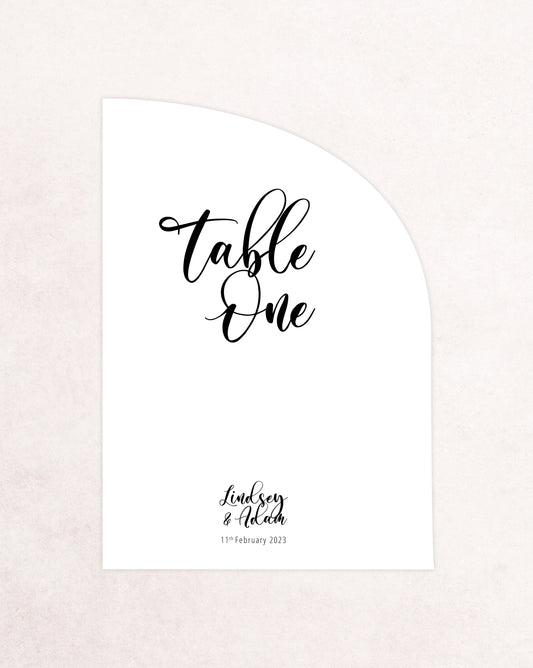 Moonlight Table Number Sign