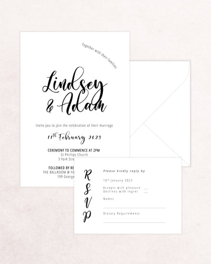 Moonlight Two Card Wedding Invitation Suite