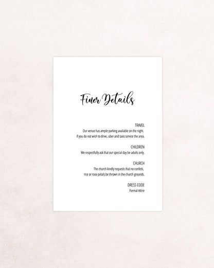 Moonlight Three Card Wedding Invitation Suite