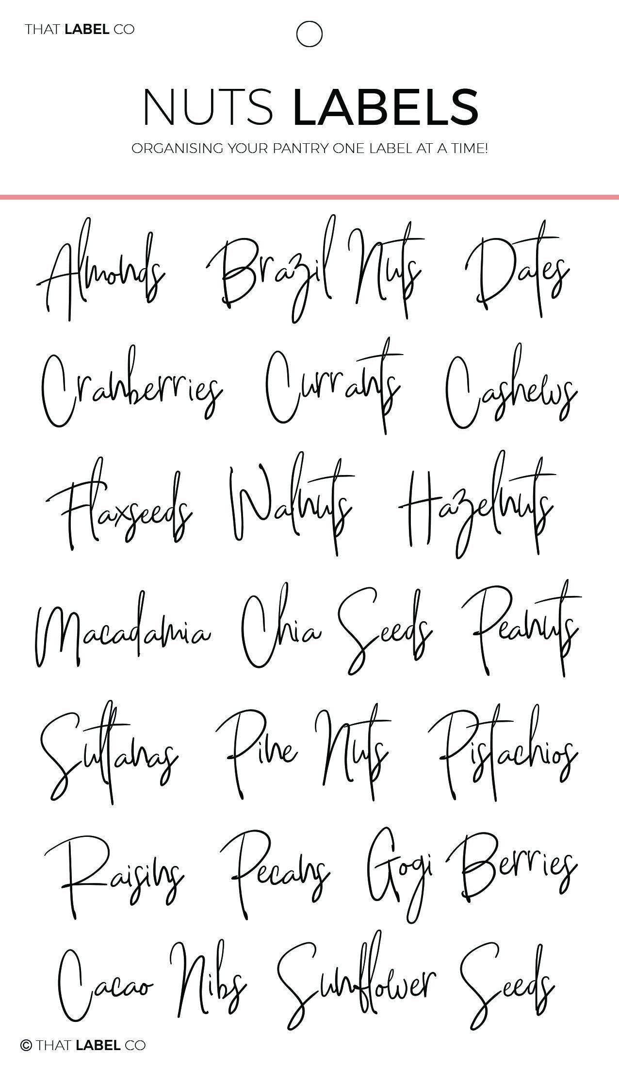 Nuts Organising Label Packs by That Label Co