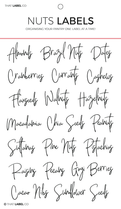 Nuts Organising Label Packs by That Label Co