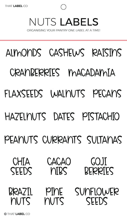 Nuts Organising Label Packs by That Label Co
